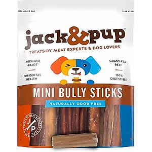 Jack & Pup Bully Sticks Bites Dog Treats, 6-oz bag