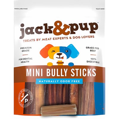 Jack & Pup Jack & Pup Bully Sticks Bites Dog Treats, 6-oz bag