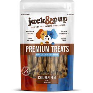 Jack & Pup Chicken Feet Dog Treats, 20 count