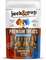 Jack & Pup Chicken Feet Dog Treats, 20 count