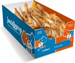 Jack & Pup Duck Feet Grain-Free Adult Natural Dehydrated Dog Treats, 75 count