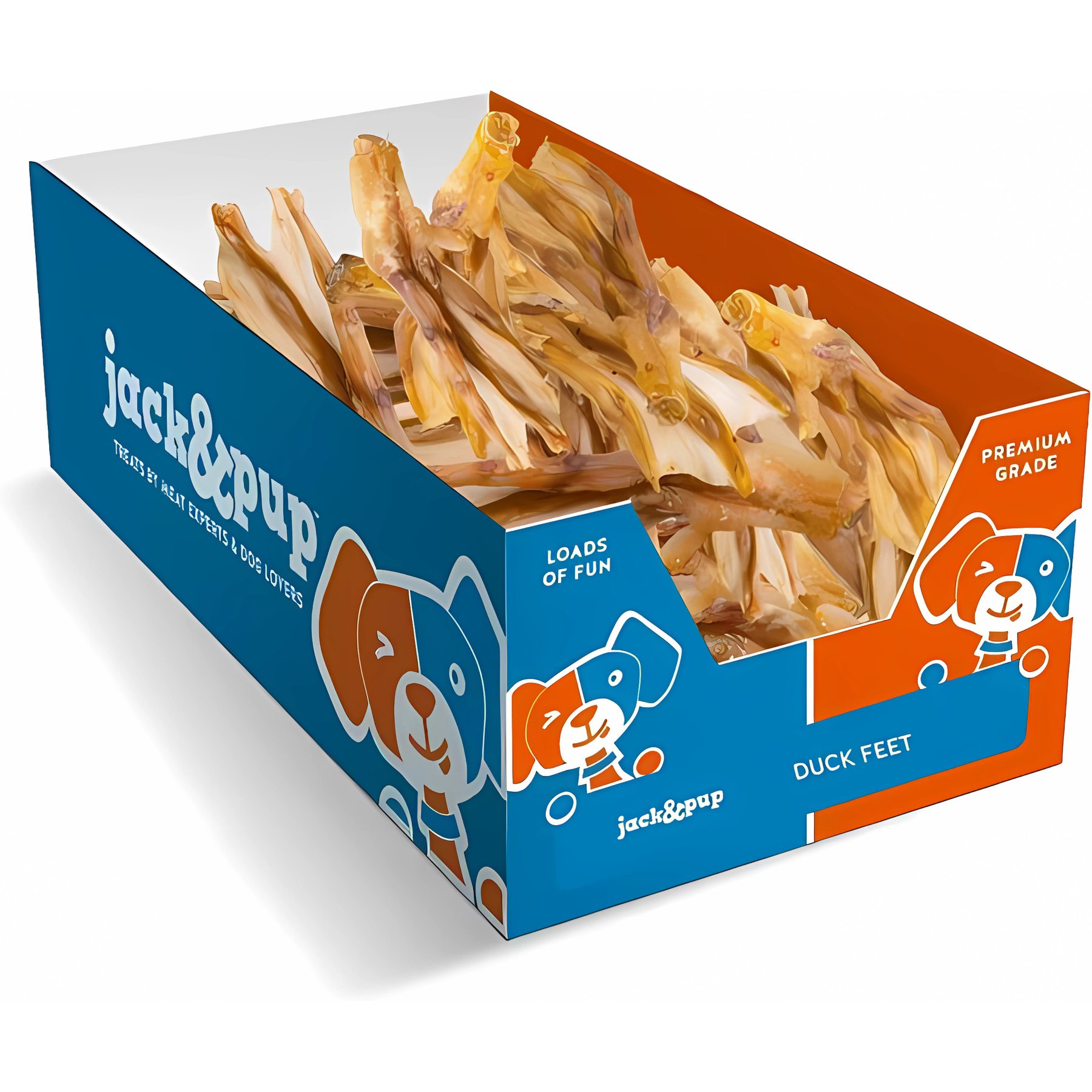 Jack & Pup Duck Feet Grain-Free Adult Natural Dehydrated Dog Treats, 75 count