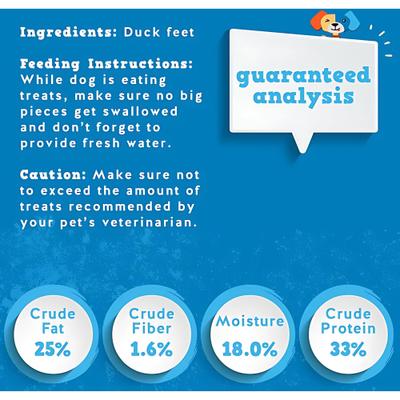 Show full view: Jack & Pup Duck Feet Grain-Free Adult Natural Dehydrated Dog Treats, 75 count slide 4 of 7