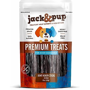 Jack & Pup Joint Health 6-inch Beef Gullet Sticks Dog Treats, 25 count