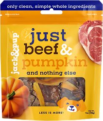 Jack & Pup Just Beef Lungs & Pumpkin Natural Dog Chew Treats, 7-oz bag
