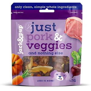 Jack & Pup Just Pork & Veggies Natural Dog Chew Treats, 7-oz bag