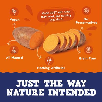 Show full view: Jack & Pup Just Sweet Potato Natural Dog Chew Treats, 8-oz bag slide 4 of 10