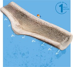 Jack & Pup Large Split Elk Antler Extra Thick Dog Chew Treats, 8-in slide 2 of 6