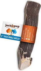 Jack & Pup Large Whole Elk Antler Extra Thick Dog Chew, 8-in