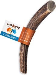Jack & Pup Large Whole Elk Antler Thick Dog Chew Treats, 8-in