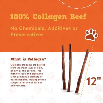 Show full view: Jack & Pup Long Lasting 12-inch Beef Collagen Stick Dog Chews slide 5 of 10