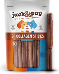 Jack & Pup Long Lasting 6-inch Beef Collagen Stick Dog Chews, 4 count