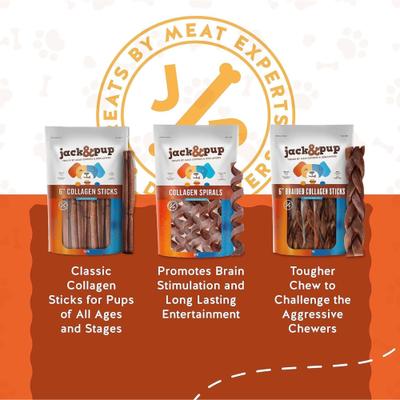 Show full view: Jack & Pup Long Lasting 6-inch Beef Collagen Stick Dog Chews, 4 count slide 7 of 10