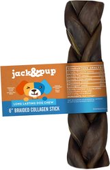 Jack & Pup Long Lasting 6-inch Braided Beef Collagen Stick Dog Chews