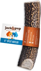 Jack & Pup Medium Split Elk Antler Thick Dog Chew Treats, 6-in