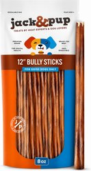 Jack & Pup Odor Free 12-inch Beef Bully Stick Dog Chews, 8-oz bag, package count varies