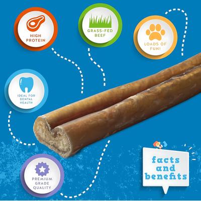 Show full view: Jack & Pup Odor Free 12" Thick Beef Bully Sticks, 3 count slide 3 of 8