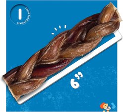Jack & Pup Odor Free 6" Braided Beef Bully Stick, 1 count slide 2 of 6