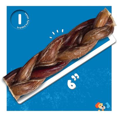 Show full view: Jack & Pup Odor Free 6" Braided Beef Bully Stick, 1 count slide 3 of 8