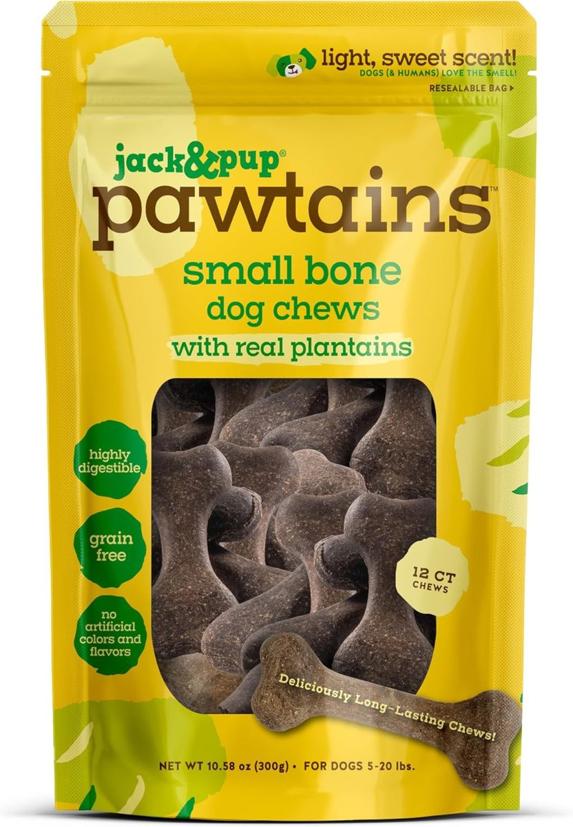 Jack & Pup Pawtains Bone Dog Chew, Medium, 5 count