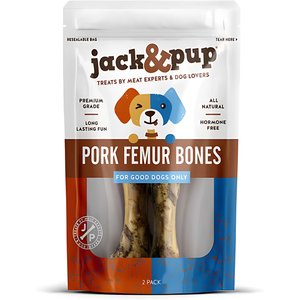 Jack & Pup Pork Femur Bone Dog Treats, 2 count