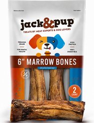 Jack & Pup Roasted Beef Marrow 6-in Bone Dog Treats, 2 count