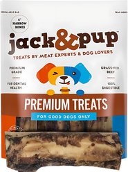 Jack & Pup Roasted Beef Marrow Bone 6" Dog Treats, 3 count