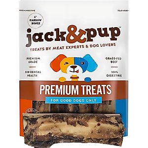 Jack & Pup Roasted Beef Marrow Bone 6" Dog Treats, 3 count