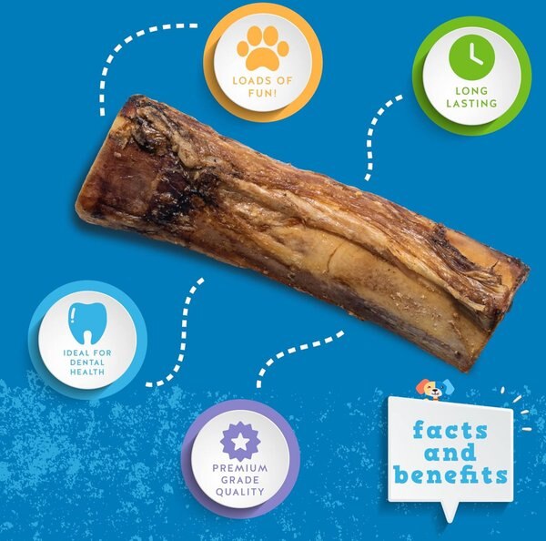 Jack & Pup Roasted Beef Marrow Bone 6" Dog Treats, 3 count