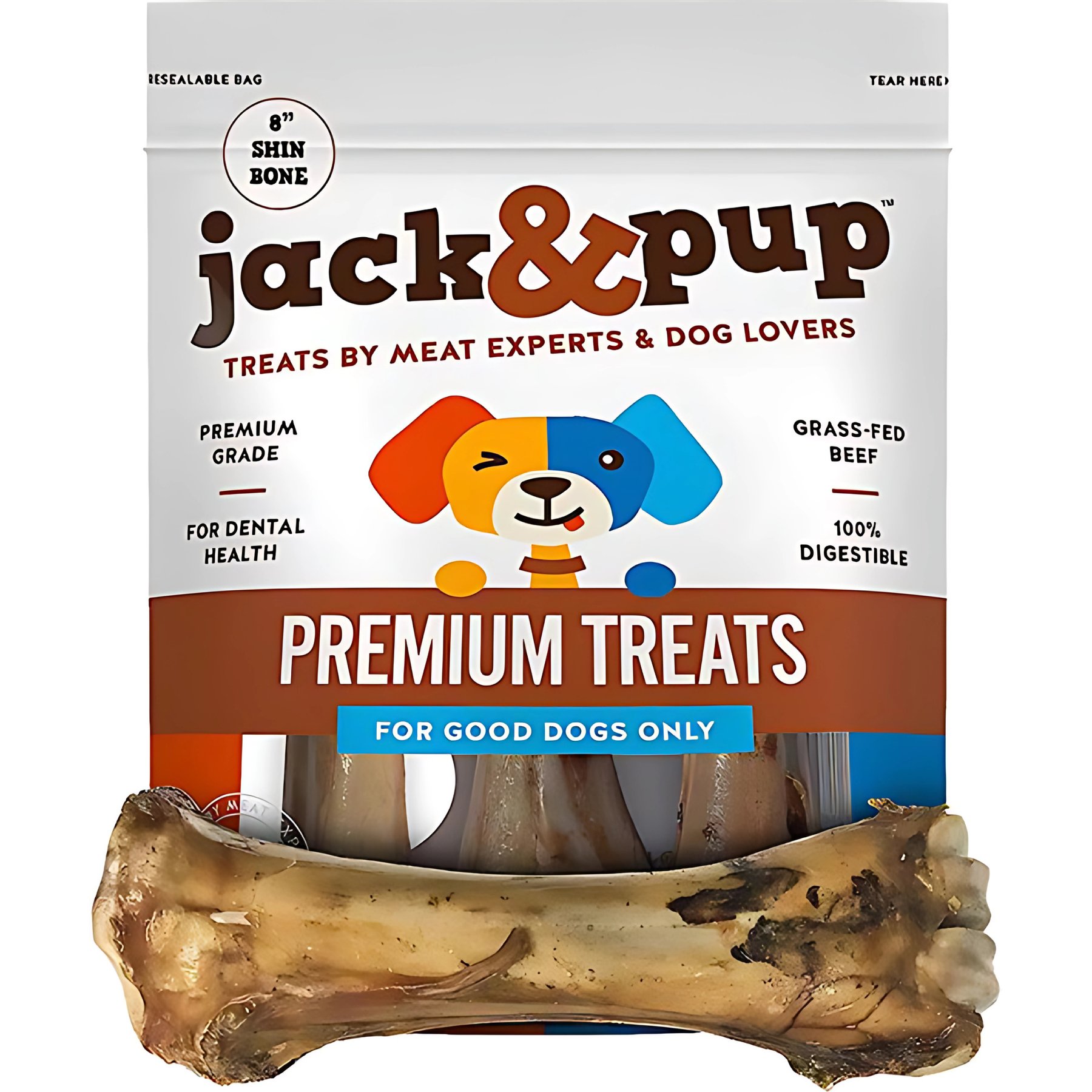 Jack & Pup Roasted Beef Shin Bone 8-11" Dog Treats, 3 count