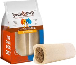 Jack & Pup Small Stuffed 3-4-in Bone Filled with Bully Stick Flavor Dog Treats, 2 count