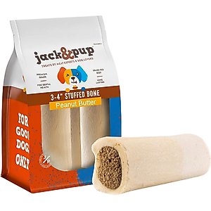 Jack & Pup Small Stuffed 3-4-in Bone Filled with Peanut Butter Flavor Dog Treats, 2 count