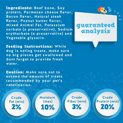 Show full view: Jack & Pup Stuffed 5-6-in Bone Filled with Bacon & Cheese Flavor Dog Treats, 2 count slide 6 of 8