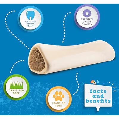 Show full view: Jack & Pup Stuffed 5-6-in Bone Filled with Bully Stick Flavor Dog Treats, 2 count slide 4 of 9