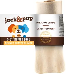 Jack & Pup Stuffed 5-6-in Bone Filled with Peanut Butter Flavor Dog Treats, 1 count