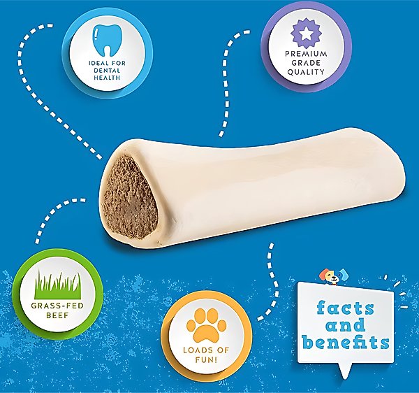 Show full view: Jack & Pup Stuffed 5-6-in Bone Filled with Peanut Butter Flavor Dog Treats, 2 count slide 4 of 9