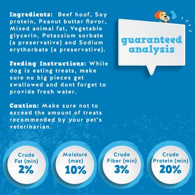 Show full view: Jack & Pup Stuffed Cow Hooves Filled with Peanut Butter Flavor Dog Treats, 2 pack slide 4 of 7