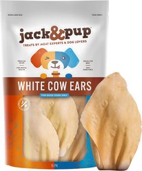 Jack & Pup White Cow Ears Dog Treats, 15 count