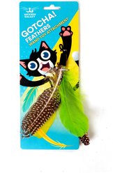 Jackson Galaxy Gotcha! Feather Wand Attachment Cat Toy, Green