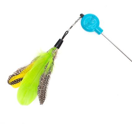 Show full view: Jackson Galaxy Gotcha! Feather Wand Attachment Cat Toy, Green slide 3 of 6