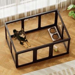 Jalove 10-Panel Indoor Acrylic Dog Playpen, 24-in, Black slide 1 of 9