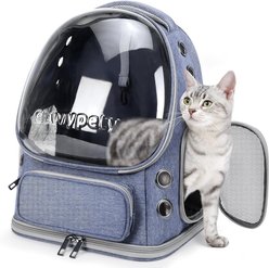jansno Backpack Breathable Transparent & Foldable Dog & Cat Carrier, 13.5-in, Blue