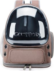 jansno Backpack Breathable Transparent & Foldable Dog & Cat Carrier, 13.5-in, Khaki