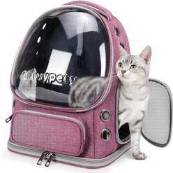 jansno Backpack Breathable Transparent & Foldable Dog & Cat Carrier, 13.5-in, Pink