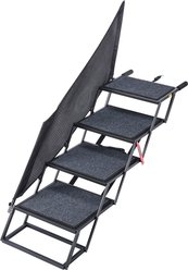 jansno Foldable 4-Step Extra Wide Dog Car Stairs with Non-Slip Rug Surface, Black slide 1 of 7