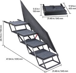 jansno Foldable 4-Step Extra Wide Dog Car Stairs with Non-Slip Rug Surface, Black slide 2 of 7