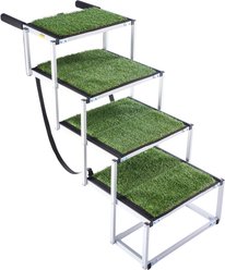 jansno Portable Foldable 4-Step Extra Wide Dog Car Stairs with Non-Slip Surface, Green
