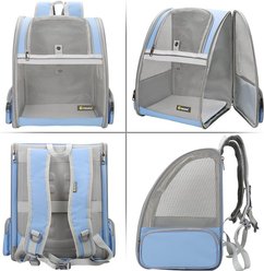 jansno Traveler Bubble Backpack Dog & Cat Carriers, 12.6 x 11.4 x 16.5-in, Blue slide 2 of 5