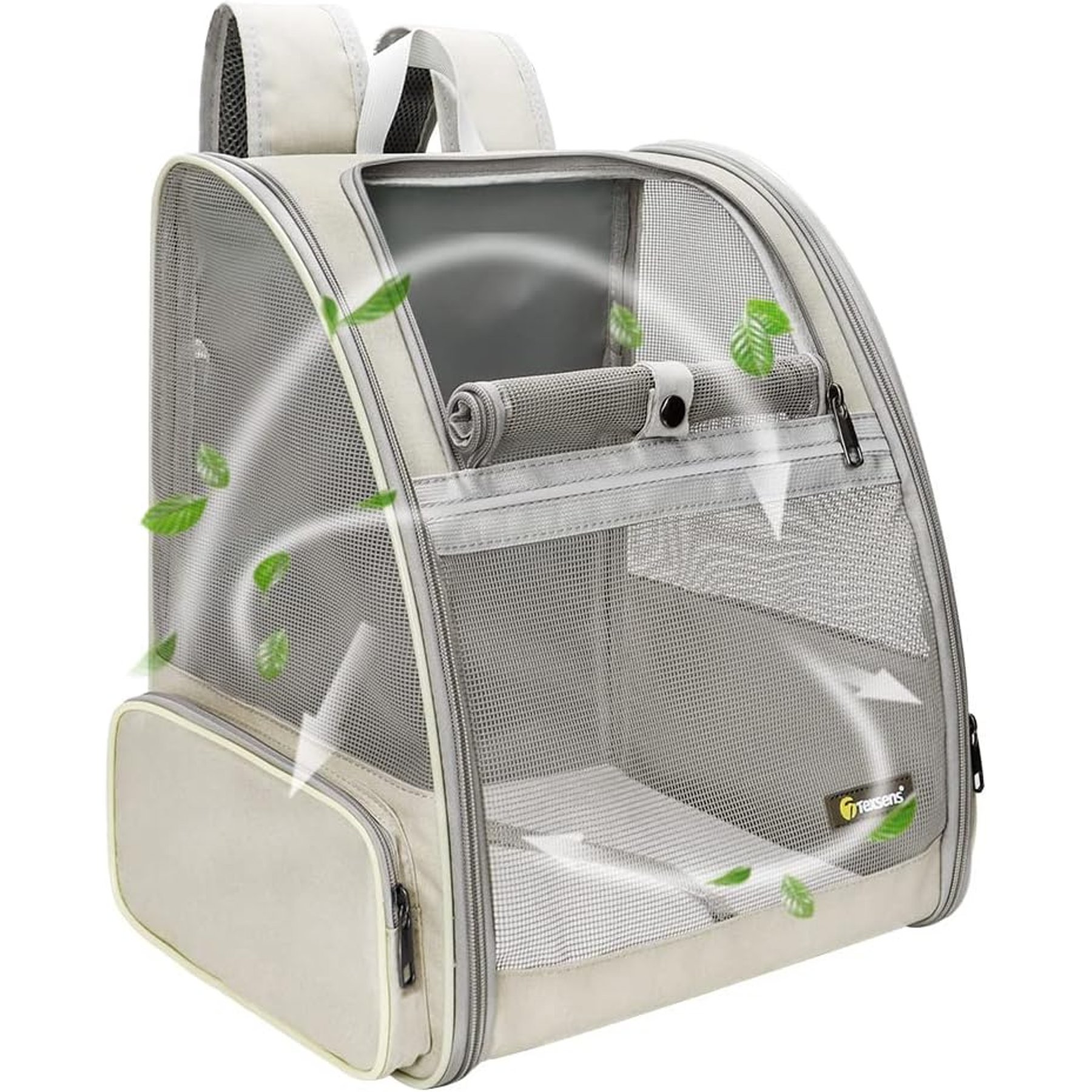 jansno Traveler Bubble Backpack Dog & Cat Carriers, 12.6 x 11.4 x 16.5-in, Creamy White