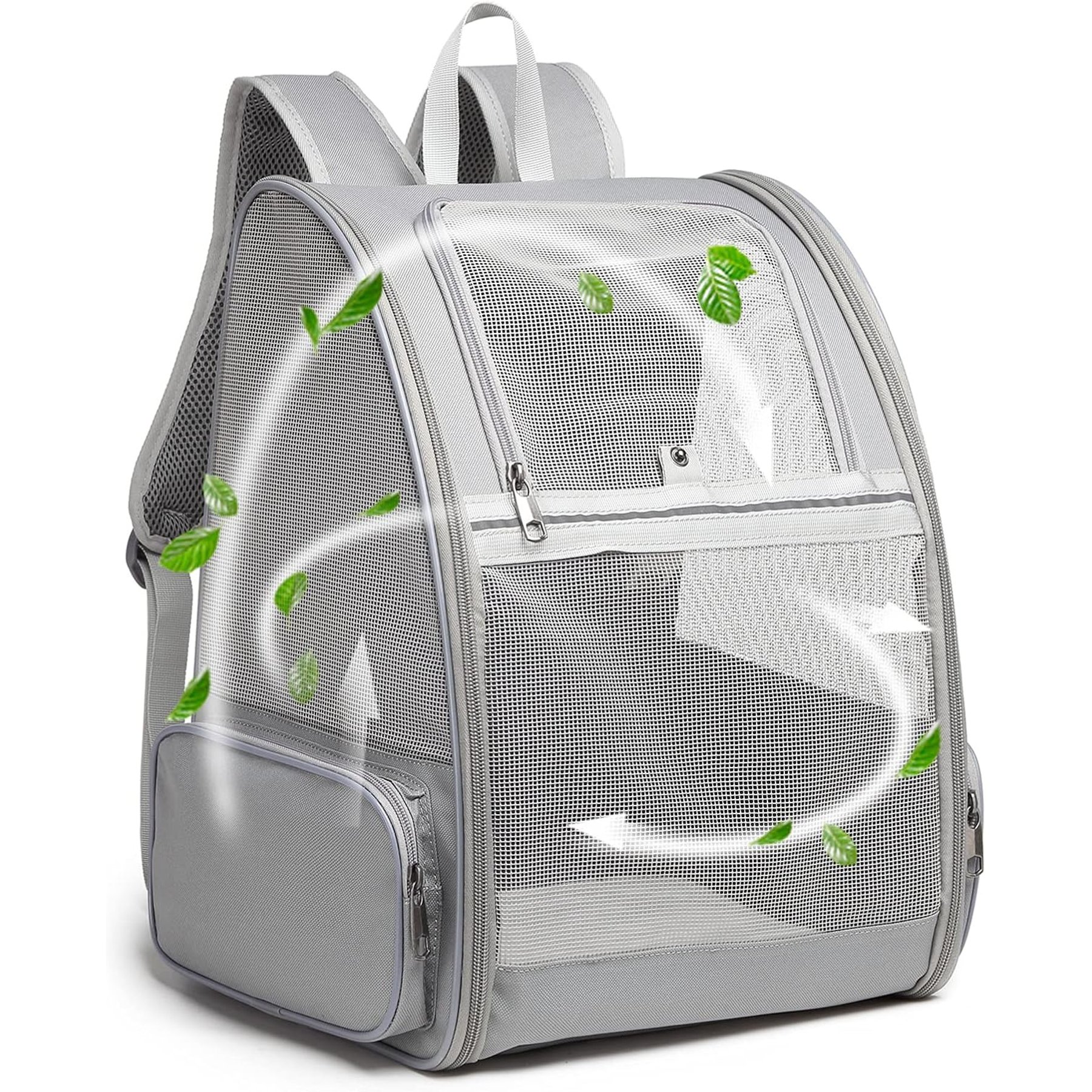 jansno Traveler Bubble Backpack Dog & Cat Carriers, 12.6 x 11.4 x 16.5-in, Light Gray